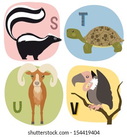 Animal alphabet for kids S-V