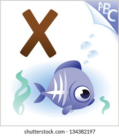 Animal alphabet for the kids: X for the X-ray fish