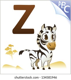 Animal alphabet for the kids: Z for the Zebra