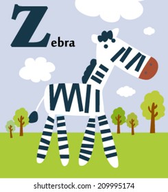 Animal alphabet for the kids: Z for the Zebra