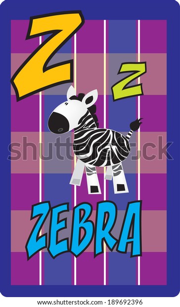 Animal Alphabet Kidsletter Z Stock Vector (Royalty Free) 189692396