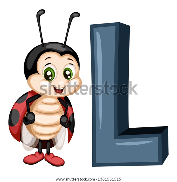 Animal Alphabet L Ladybug Vector Illustration Stock Vector (Royalty ...