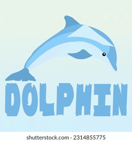 Animal alphabet letter D. English alphabet with cute animal concept. Vector illustration.illustration alphabet letter D for Dolphin with animal good for kid education
