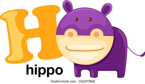 Animal alphabet letter - H