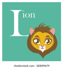 Animal alphabet letter L ( Lion )