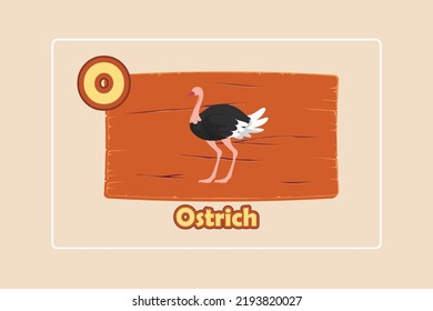 Animal alphabet letter O. English alphabet with cute animal concept. Vector illustration.