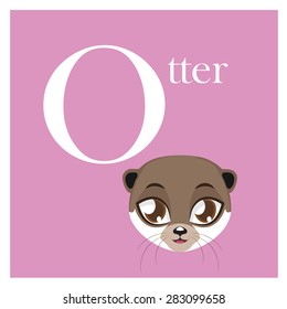 Animal alphabet letter O ( Otter )