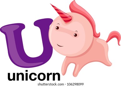 Animal alphabet letter - U