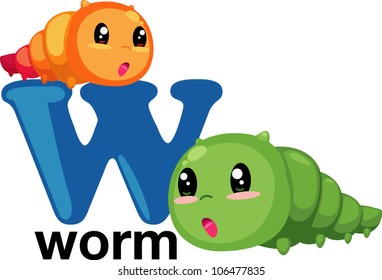 Animal alphabet letter - W