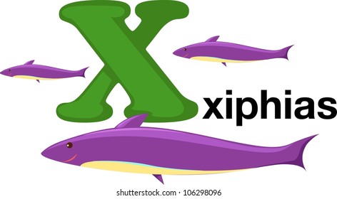 Animal alphabet letter - X