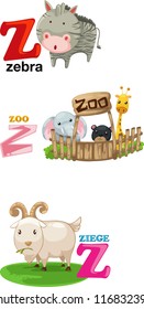 Animal alphabet letter - Z