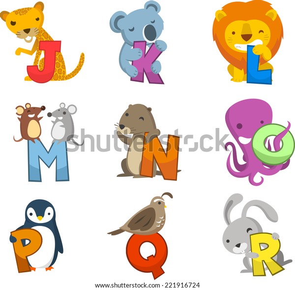Animal Alphabet Letters Numbers Symbols Giraffe Stock Vector (Royalty ...