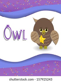 Animal alphabet owl