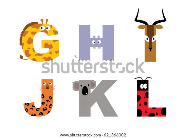 Animal Alphabet Vector Graphic G L Stock Vector Royalty Free 621366002