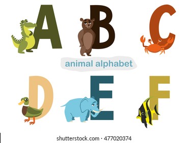 Similar Images, Stock Photos & Vectors of Animal alphabet letters a to ...