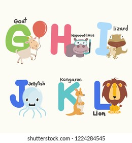Animal Alphabets for children from G to L