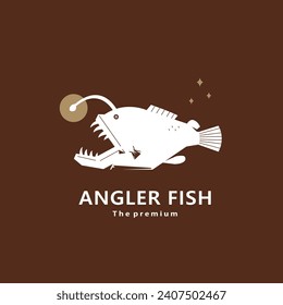 animal angler fish natural logo vector icon silhouette retro hipster