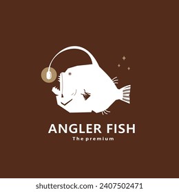 animal angler fish natural logo vector icon silhouette retro hipster