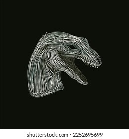 Animal Angry T rex Head artwork style illustration design, Logo Vector Design. Abstract, designs concept, logos, logotype element for template.