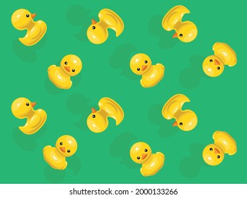 Animal Animation Adelie Rubber Duckling Cartoon Vector Seamless Wallpaper