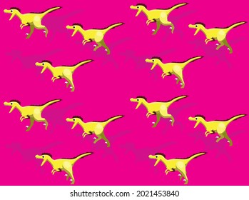 Animal Animation Dinosaur Velociraptor Vector Seamless Wallpaper