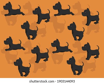 Animal Animation Great Dane Running Cartoon Illustration Seamless Background