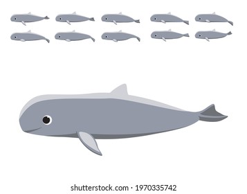 Animal Animation Irrawaddy Dolphin Cartoon Vector Sequence Frame