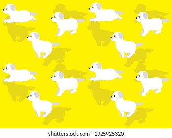 Animal Animation Running Dog Kuvasz Seamless Background