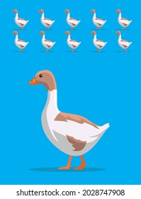 Vector de dibujos animados de ganso de la secuencia de animación animal
