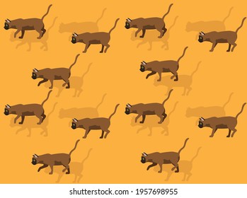 Animal Animation Sequence Cat Burmese Walking Cartoon Vector Seamless Wallpaper