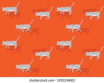 Animal Animation Sequence Cat Burmilla Cartoon Vector Seamless Wallpaper