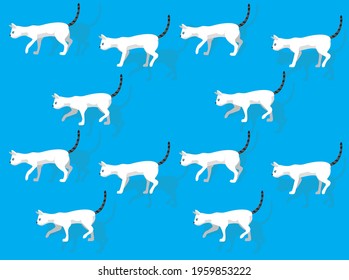 Animal Animation Sequence Cat Colorpoint Shorthair Walking Cartoon Vector Seamless Wallpaper