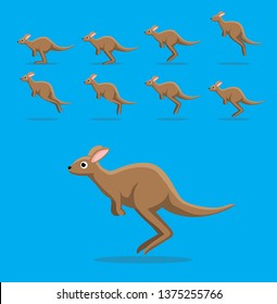 Animal Animation Sequence Cute Kangaroo Jumping Cartoon Vector