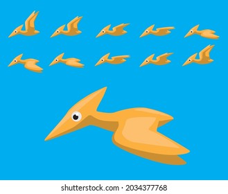 Animal Animation Sequence Dinosaur Pteranodon Flying Cartoon Vector