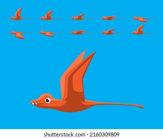 Animal Animation Sequence Dinosaur Scaphognathus Flying Cartoon Vector
