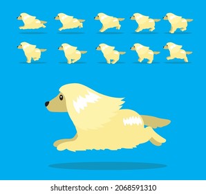 Animal Animation Sequence Dog Afghan Hound Cartoon Vector Yellow Coat