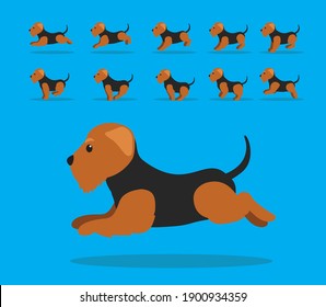 Animal Animation Sequence Dog Airedale Terrier Cartoon Vector