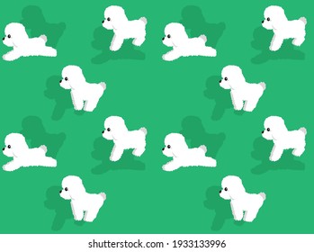 Animal Animation Sequence Dog Bichon Frise Cartoon Vector Seamless Wallpaper