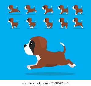 Animal Animation Sequence Dog Boxer Cartoon Vector Brown Coat