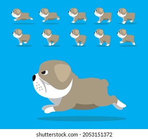 Animal Animation Sequence Dog Bulldog Cartoon Vector Fawn Coat