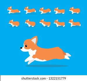 Animal Animation Sequence Dog Pembroke Welsh Corgi Cartoon Vector