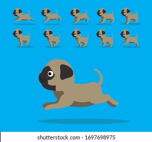 Animal Animation Sequence Dog Pug Cartoon Vector