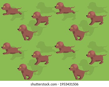 Animal Animation Sequence Dog Running Chesapeake Bay Retriever Cartoon Vector Seamless Wallpaper