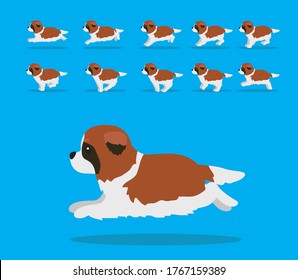 Secuencia de animales Perro Saint Bernard Vector de dibujos animados