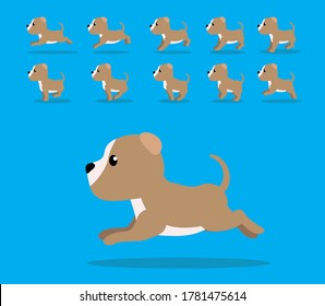 Animal Animation Sequence Dog Staffordshire Terrier Cartoon Vector