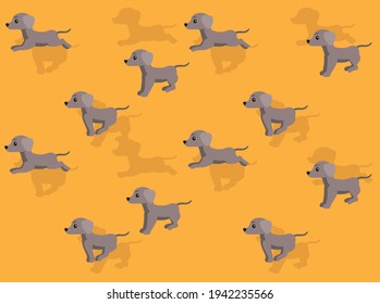 Animal Animation Sequence Dog Weimaraner Running Cartoon Vector Seamless Wallpaper