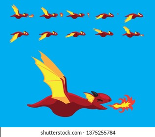 Animal Animation Sequence Dragon Flying Cartoon Vector