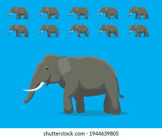Elefante de secuencia de animación animal Vector de dibujos animados