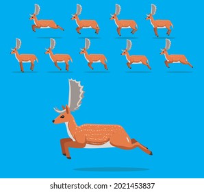 Animal Animation Sequence Fallow Deer Cartoon Vector