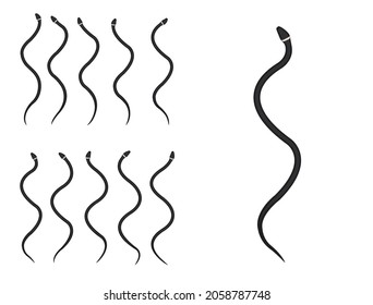 Animal Animation Sequence Ringneck Snake Cartoon Vector